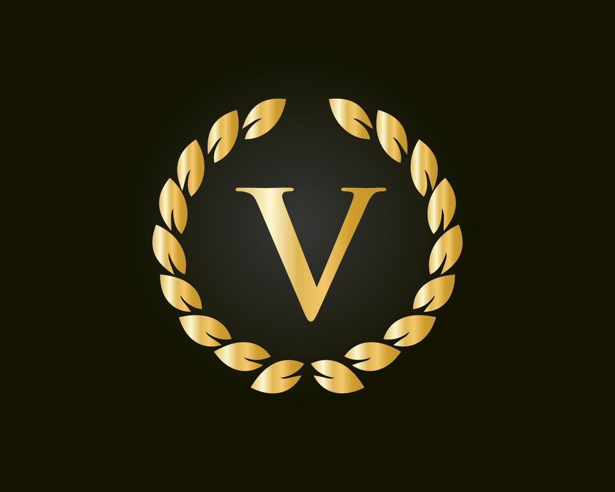 Buchstabe V Luxus-Logo-Vorlage in Vektor für Restaurant, Lizenzgebühren, Boutique, Café, Hotel, Heraldik, Schmuck und Modeidentität
