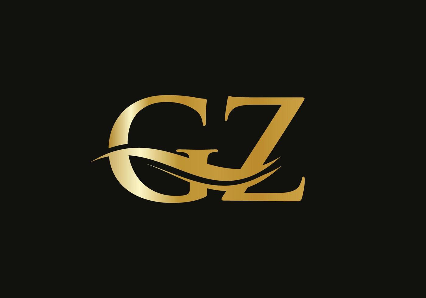 elegantes und stilvolles gz-logo-design für ihr unternehmen. gz-Buchstaben-Logo. gz-Logo für Luxus-Branding. vektor