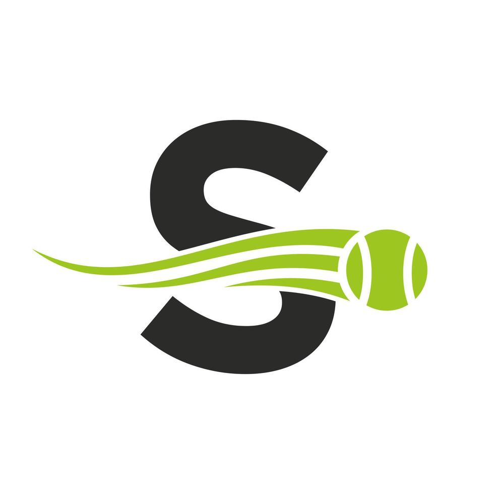 brev s tennis klubb logotyp design mall. tennis sport akademi, klubb logotyp vektor