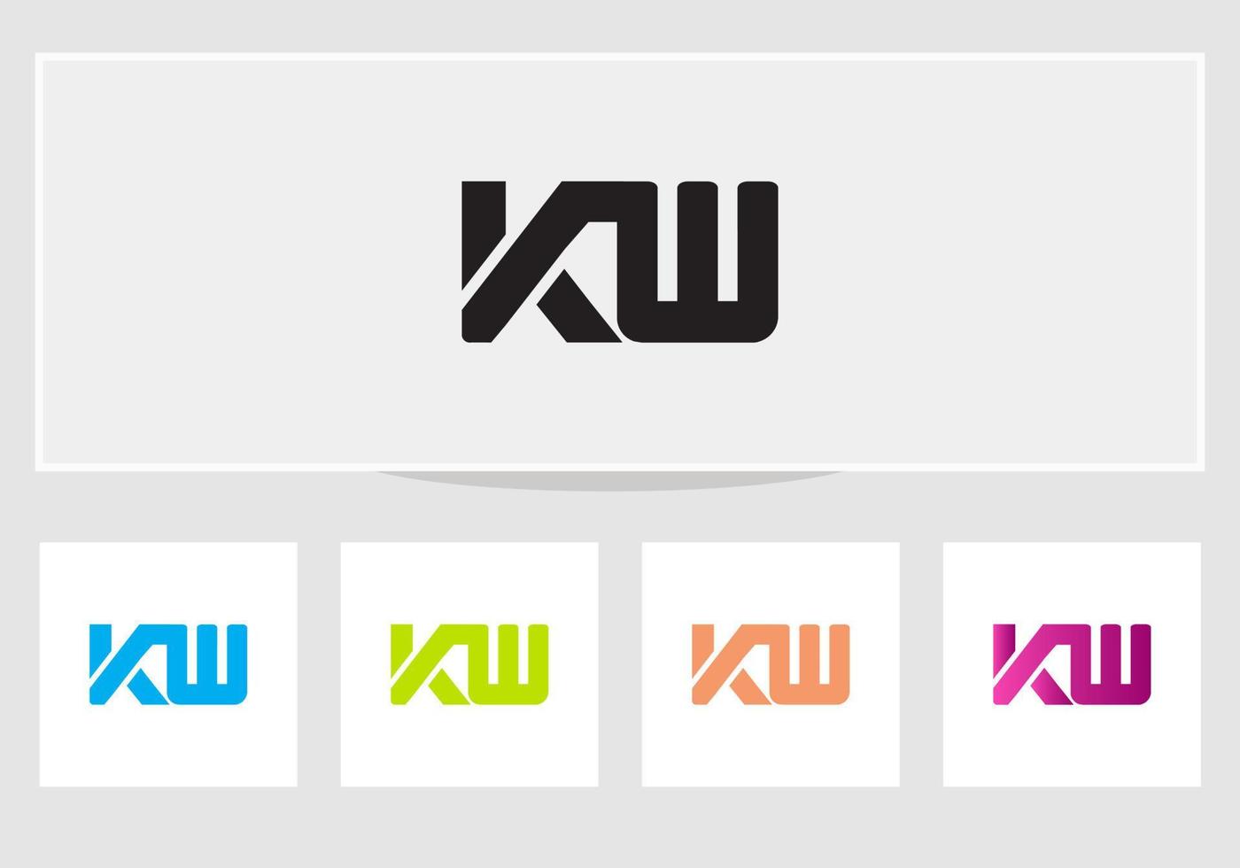 modern kw logotyp brev design mall vektor