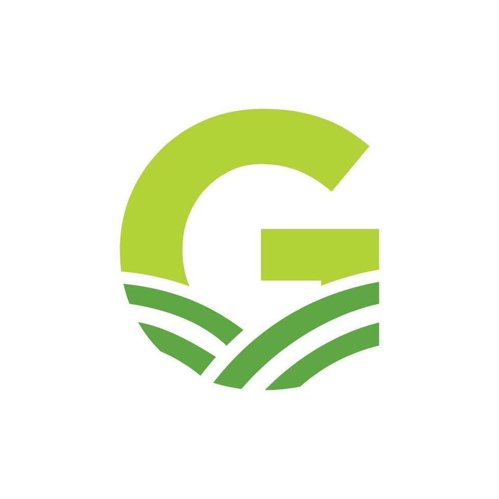 buchstabe g landwirtschaftslogo. Agrofarm-Logo basierend auf Alphabet für Bäckerei, Brot, Kuchen, Café, Gebäck, Geschäftsidentität der Heimindustrie vektor