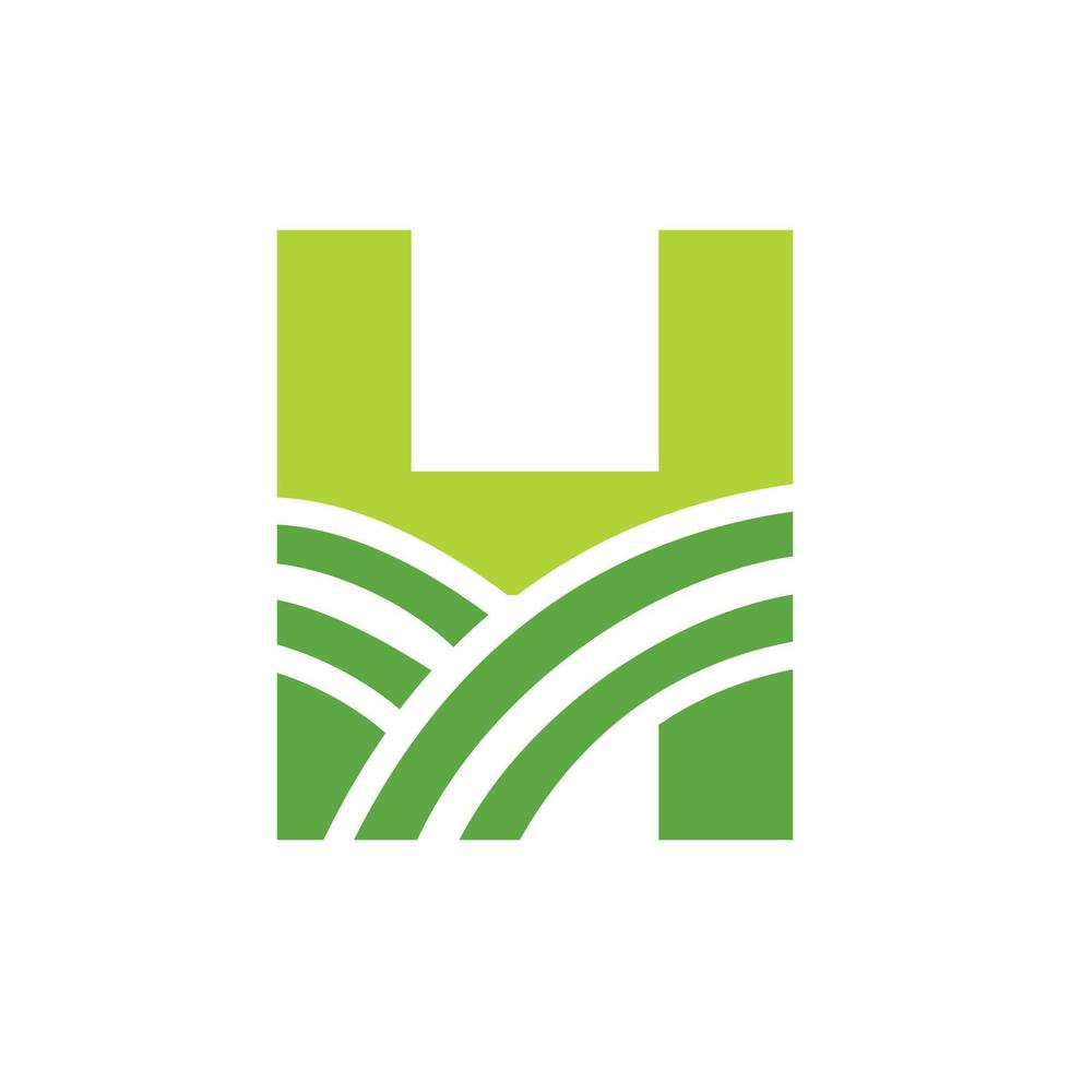 buchstabe h landwirtschaftslogo. Agrofarm-Logo basierend auf Alphabet für Bäckerei, Brot, Kuchen, Café, Gebäck, Geschäftsidentität der Heimindustrie vektor