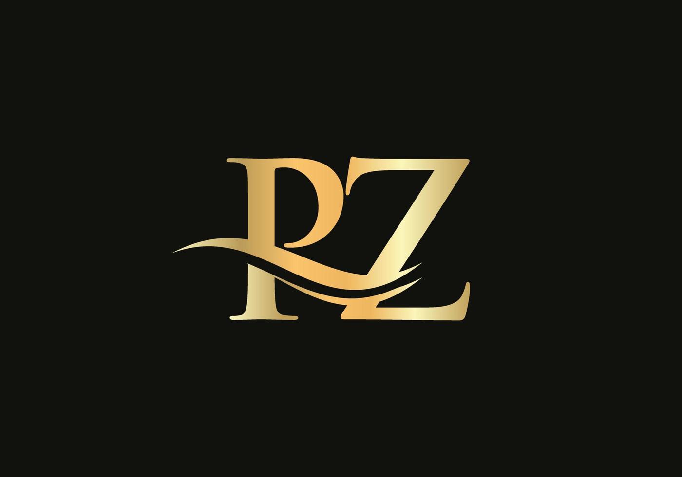 susa brev pz logotyp design för företag och företag identitet. vatten Vinka pz logotyp med modern trendig vektor