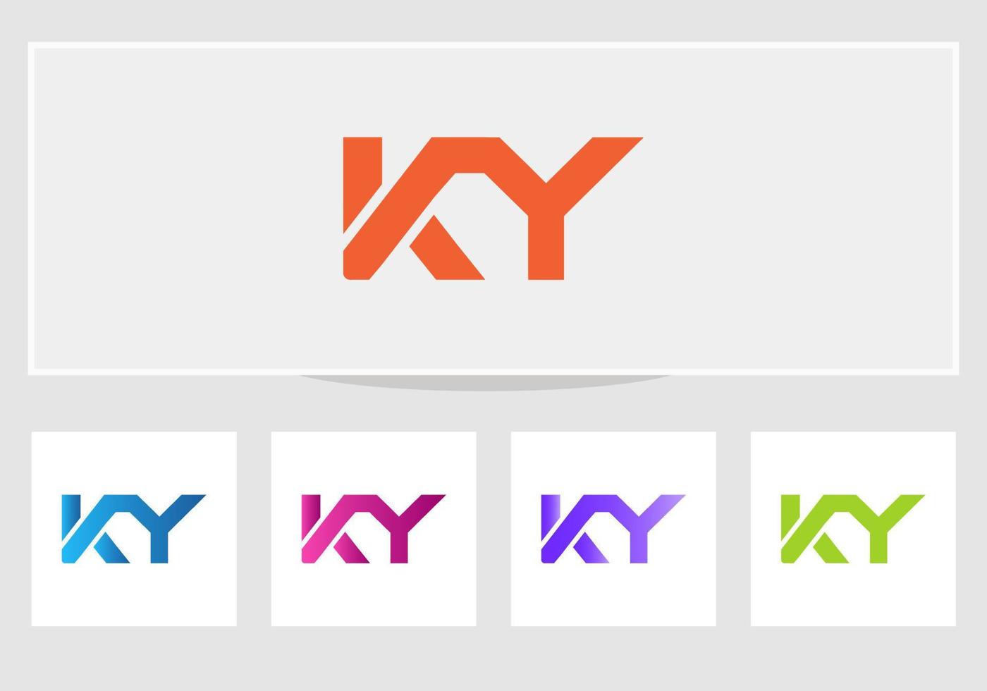 moderne ky-logo-briefentwurfsvorlage vektor