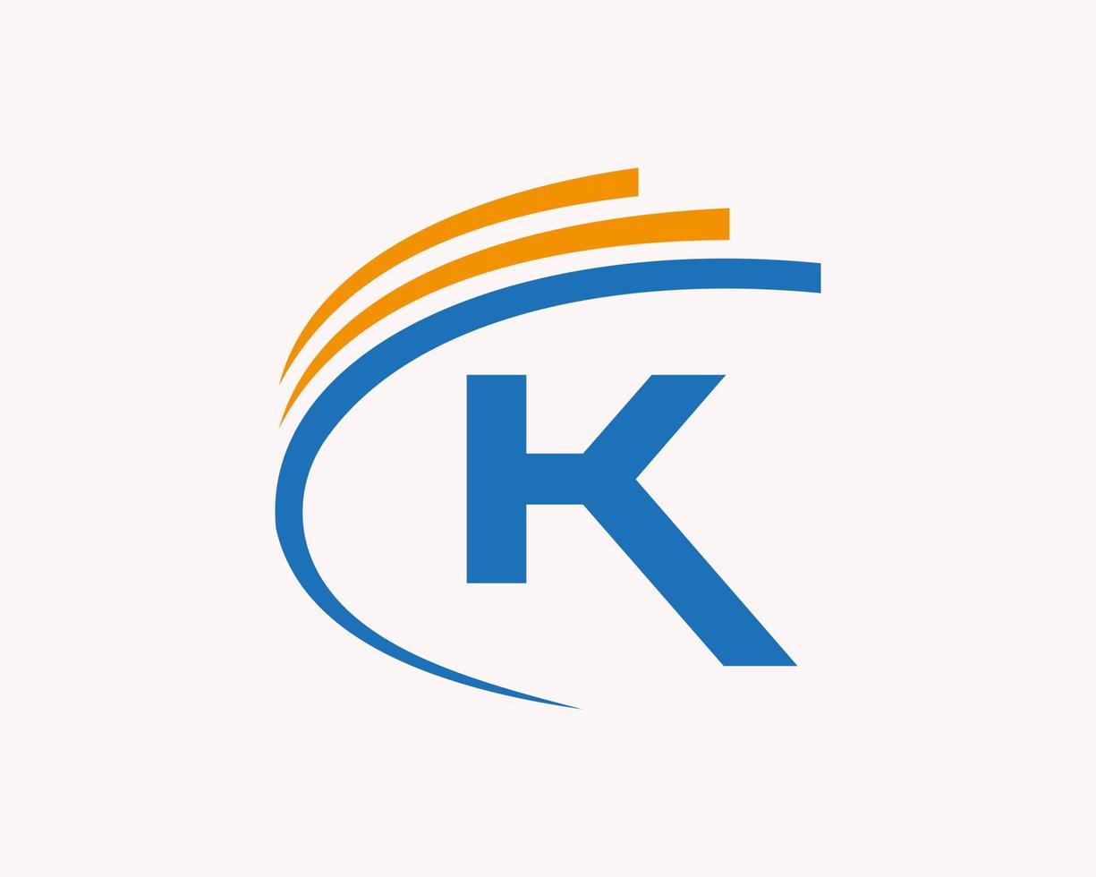buchstabe k logo design für business, bau, technologie und immobiliensymbol vektor