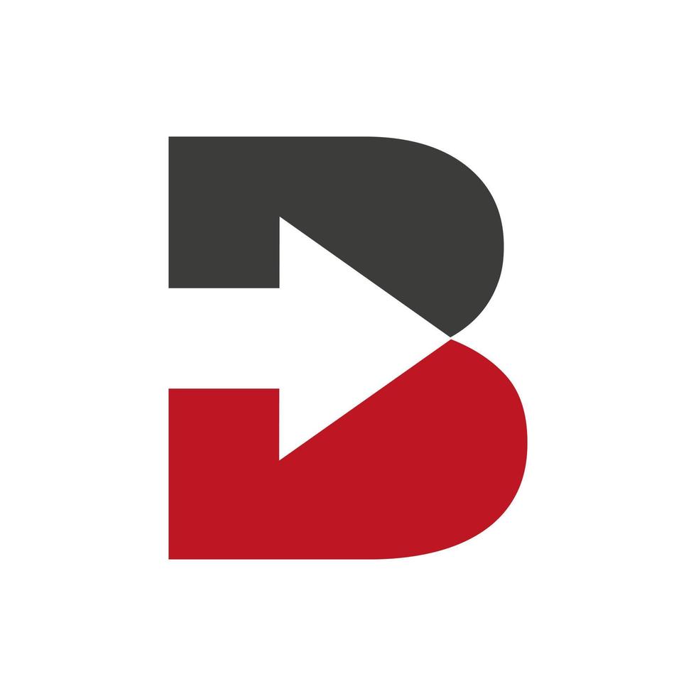 brev b finansiell logotyp med tillväxt pil design. bokföring element, finansiell investering symbol vektor mall