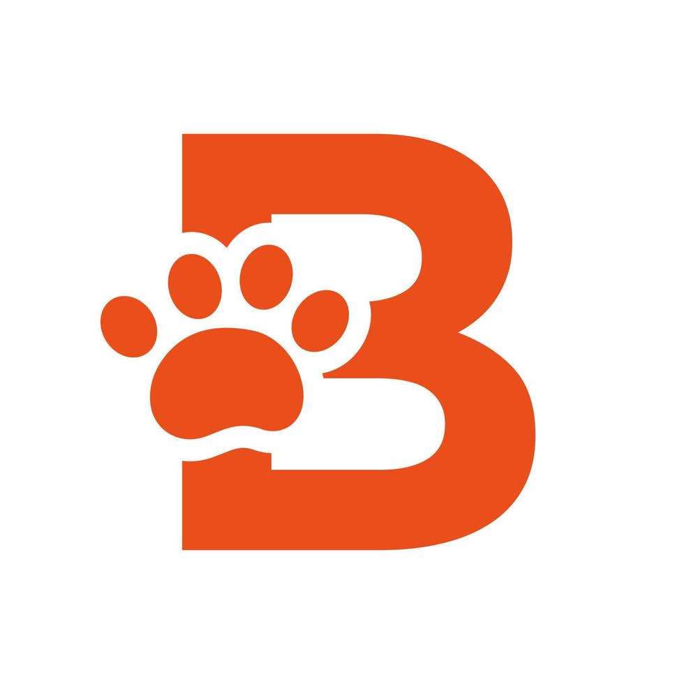 brev b sällskapsdjur vård logotyp, hund logotyp design vektor tecken och symbol mall