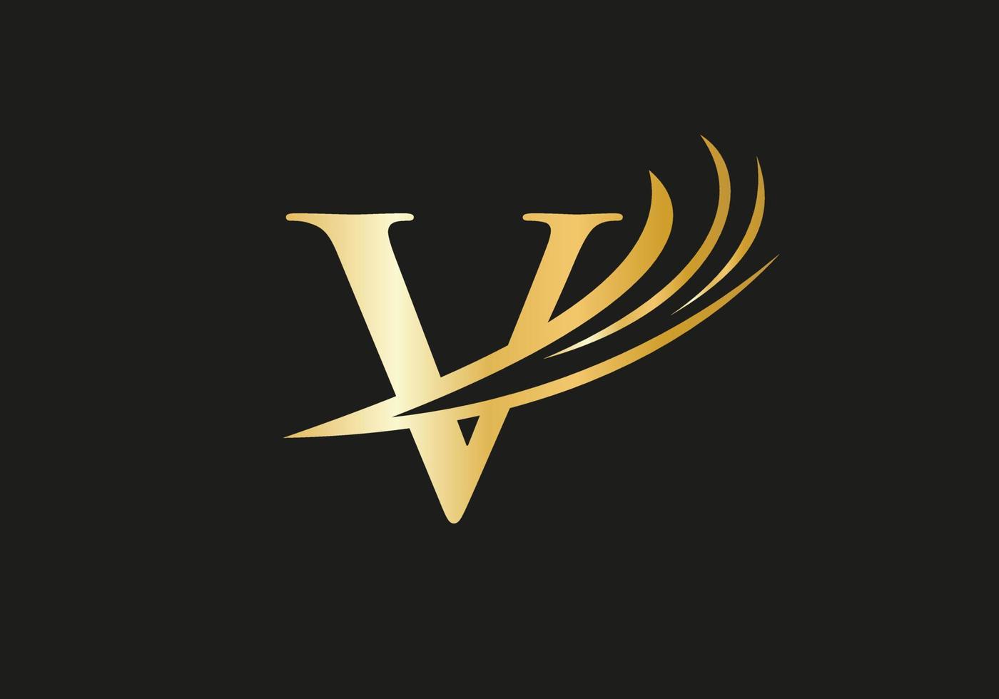 monogram v logotyp design vektor mall