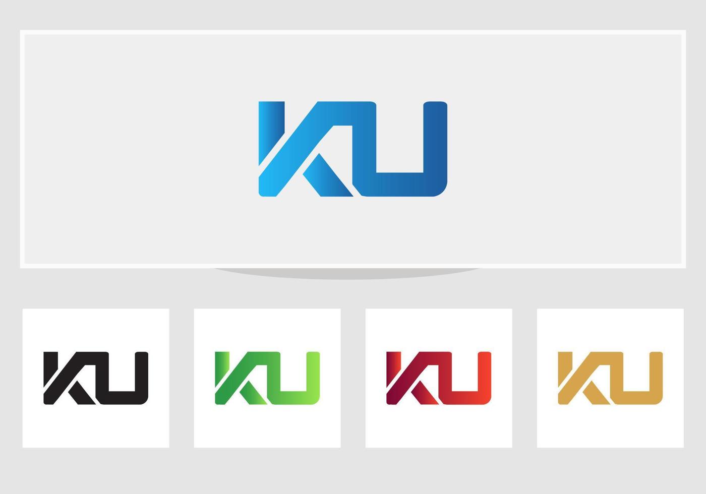modern ku logotyp brev design mall vektor