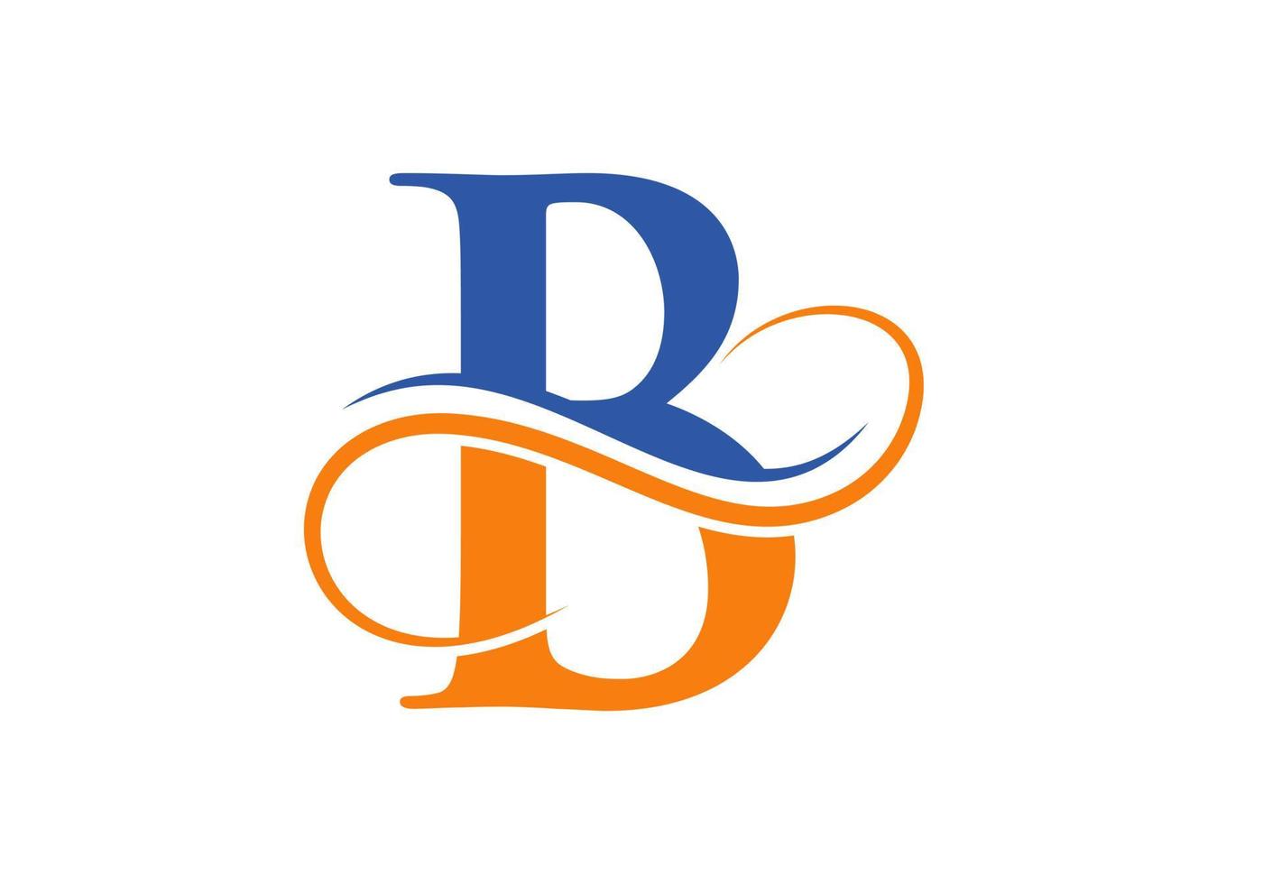 första bokstaven b logotyp formgivningsmall vektor