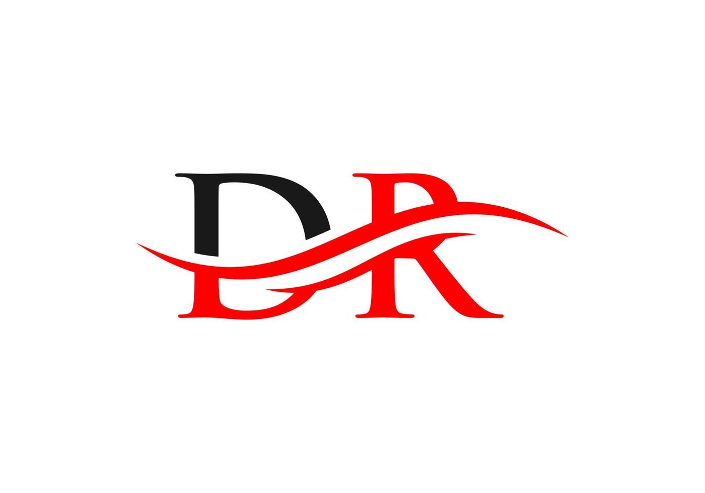 Premium-Buchstaben-Dr-Logo-Design mit Wasserwellenkonzept. dr-Brief-Logo-Design vektor