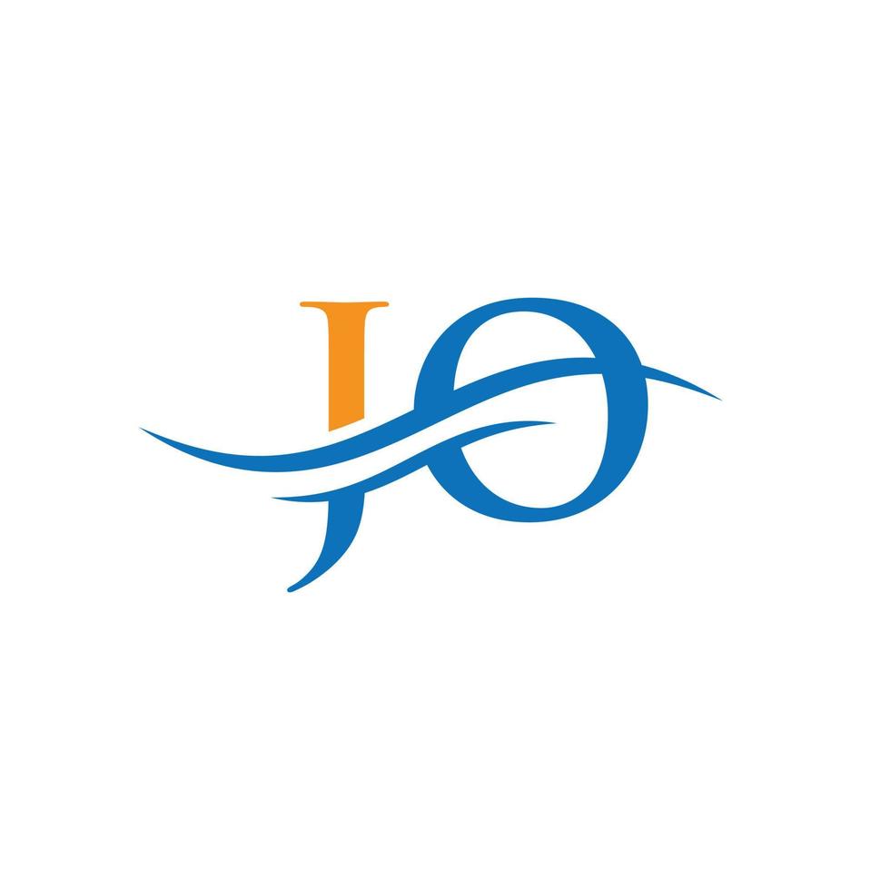 Swoosh-Buchstabe Jo-Logo-Design für Geschäfts- und Firmenidentität. wasserwelle jo logo vektor