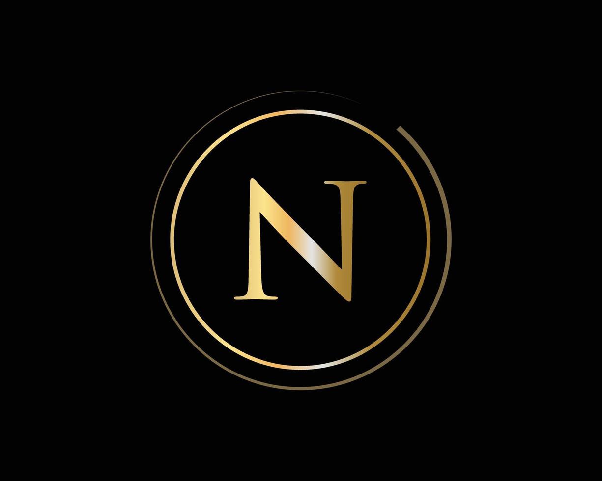buchstabe n logo für luxussymbol, elegantes und stilvolles zeichen vektor