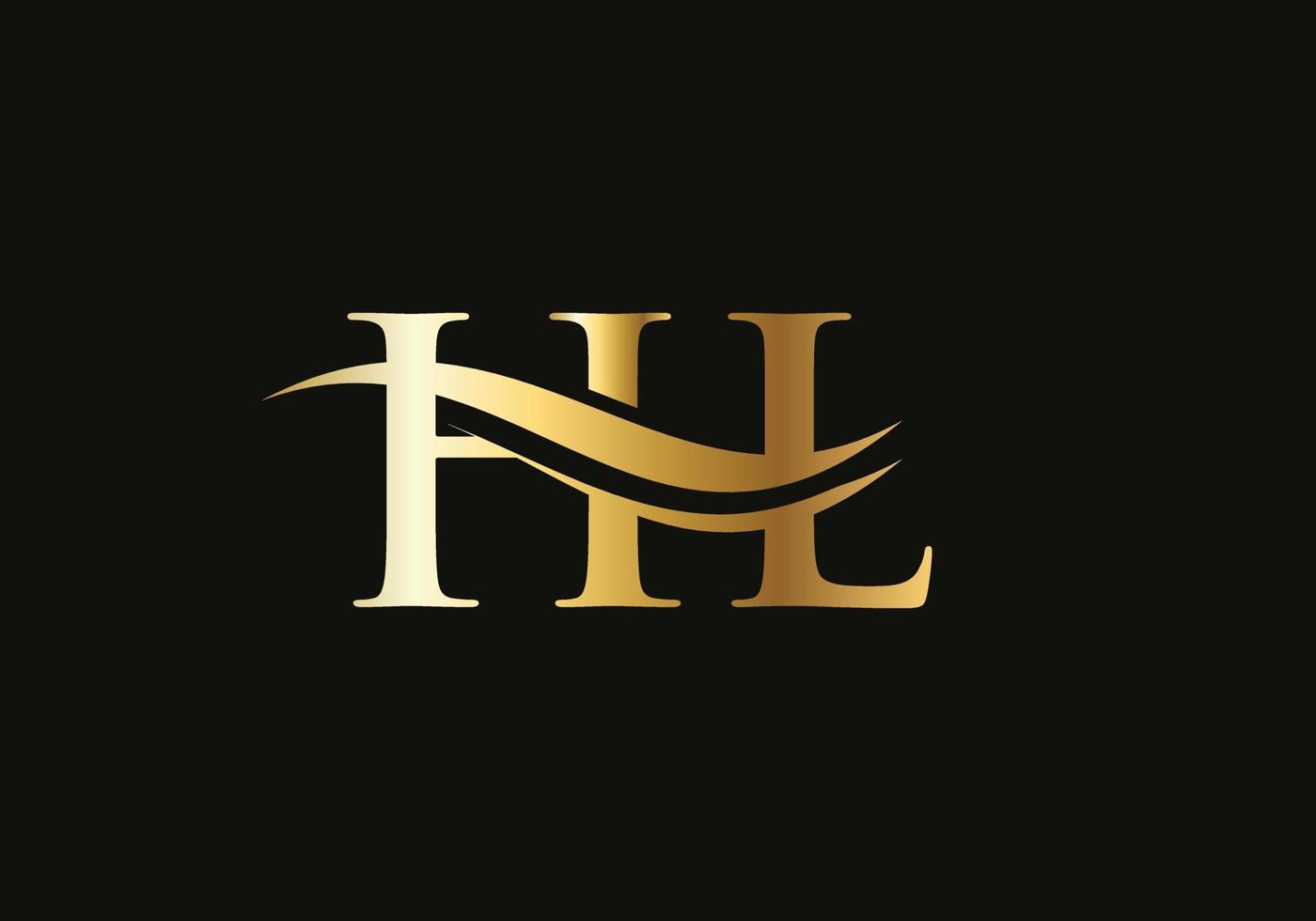 kreativer hl-brief mit luxuskonzept. modernes hl-logo-design für geschäfts- und firmenidentität vektor