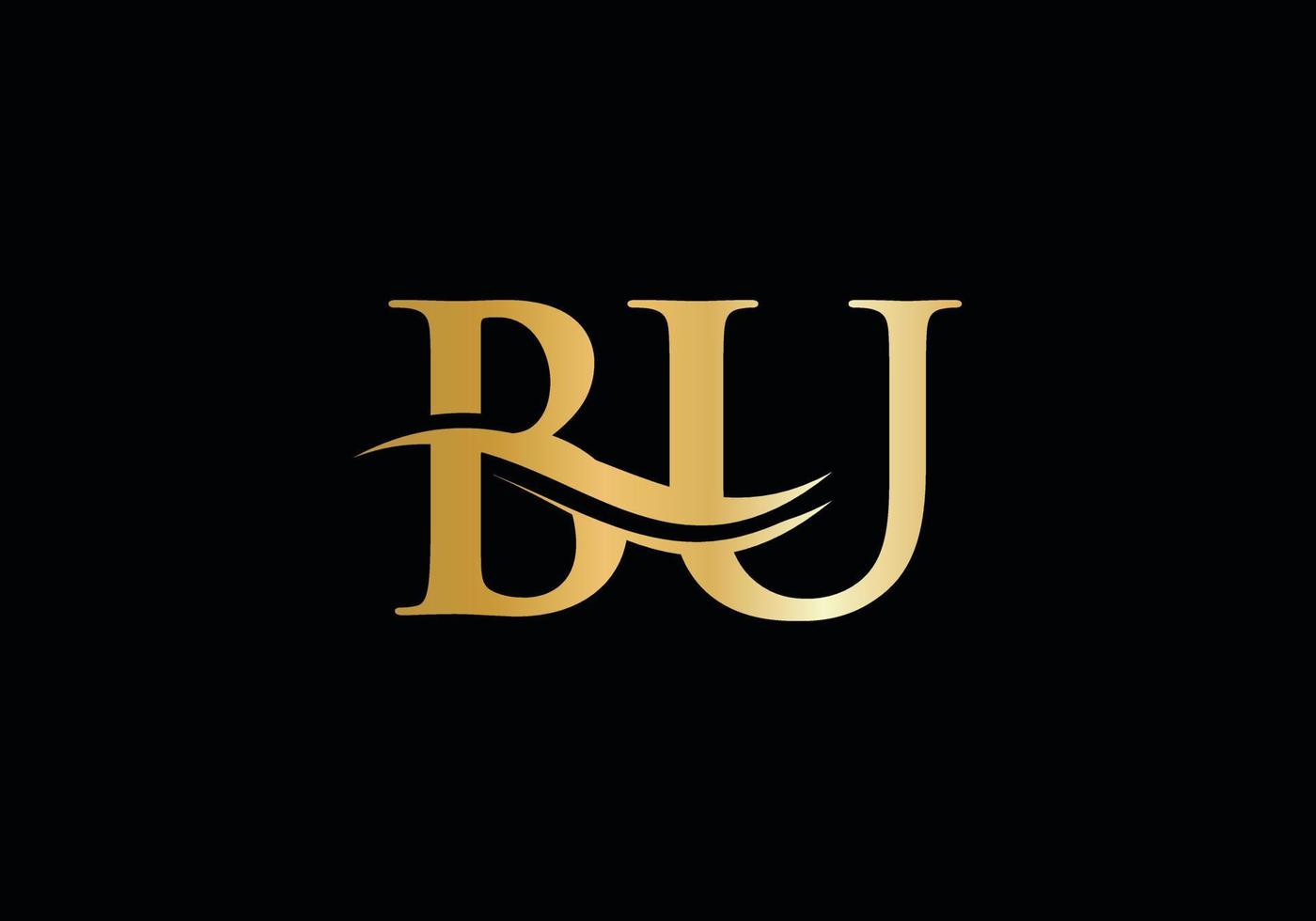 modernes bu-logo-design für geschäfts- und firmenidentität. kreativer BU-Brief mit Luxuskonzept. vektor