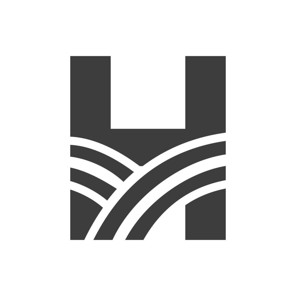 landwirtschaftslogo auf buchstabe h konzept. Bauernhof-Logo basierend auf Alphabet für Bäckerei, Brot, Gebäck, Geschäftsidentität der Heimindustrie vektor