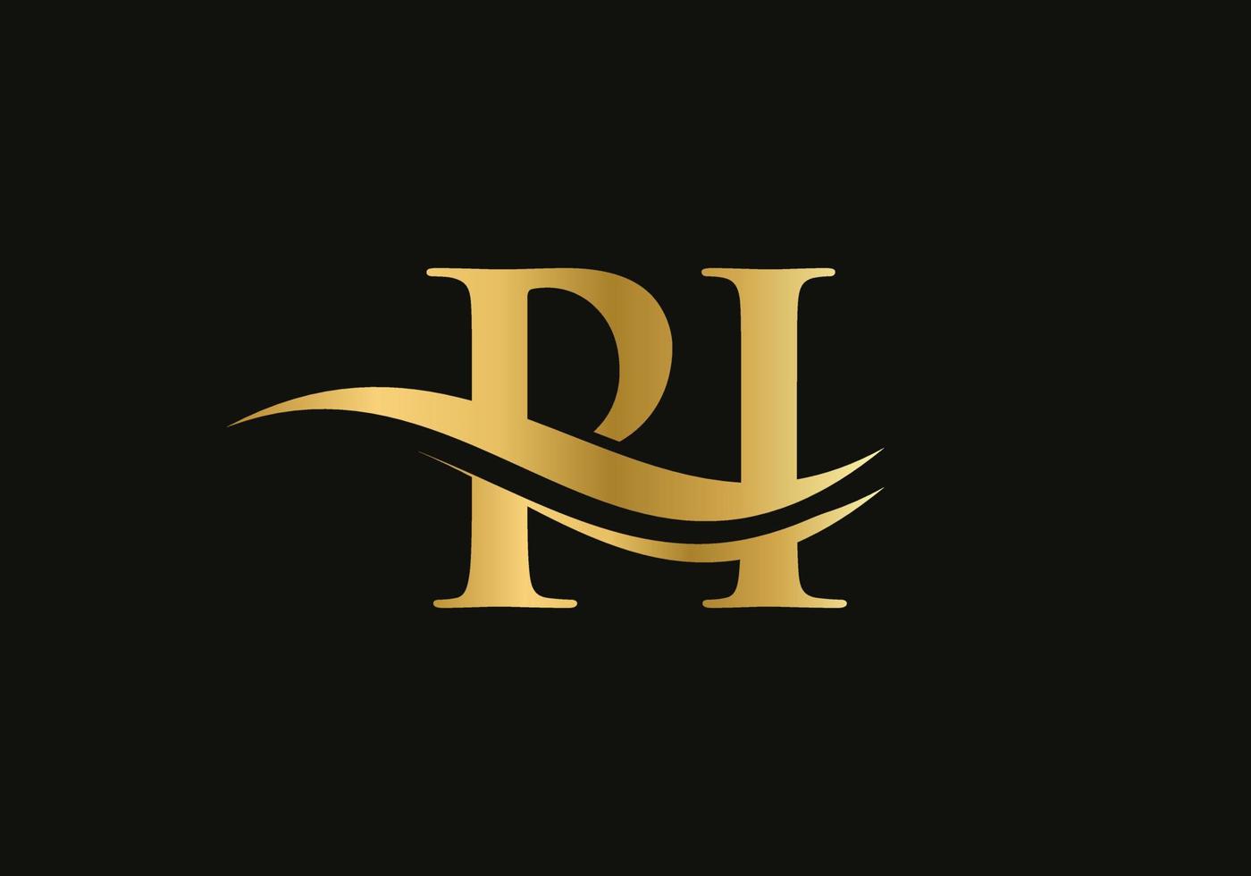 Pi-Logo-Design für Geschäfts- und Firmenidentität. kreativer pi-brief mit luxuskonzept vektor