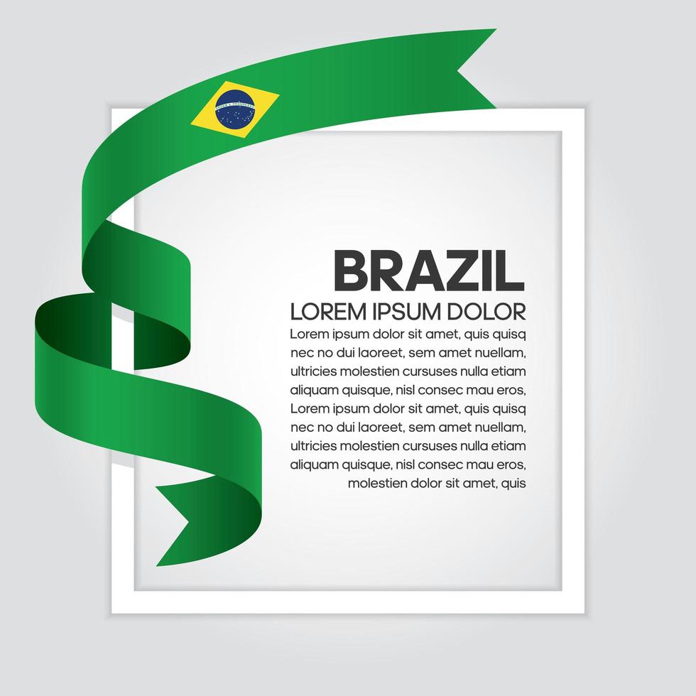 Brasilien abstrakt våg flagga band vektor