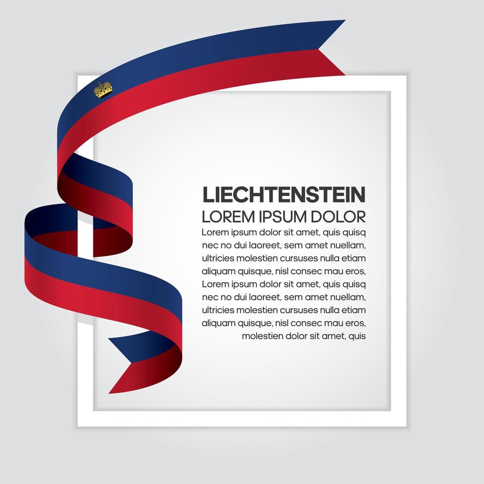 Liechtenstein abstrakt våg flagga band vektor