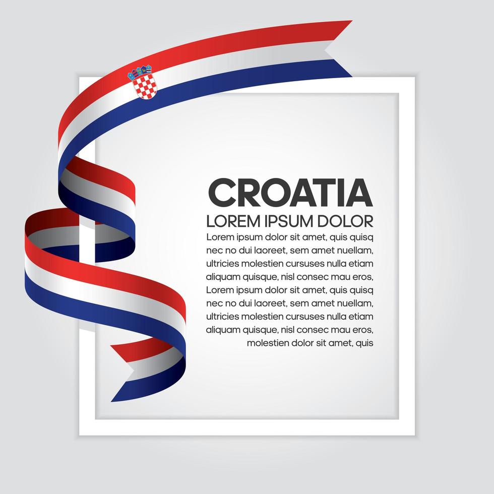 Kroatien abstrakt våg flagga band vektor