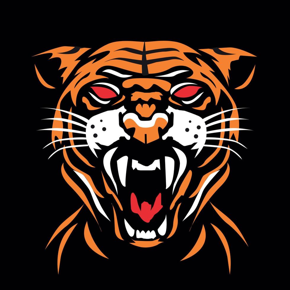 Tiger-Abbildung. Tiger-Logo, Kunst, Symbol, Symbol, Tiger-Linie Kunstfarben vecto vektor