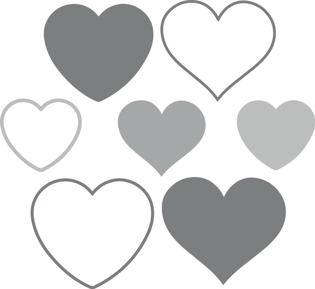 Vektor-Illustration Herzen in verschiedenen Stilen vektor