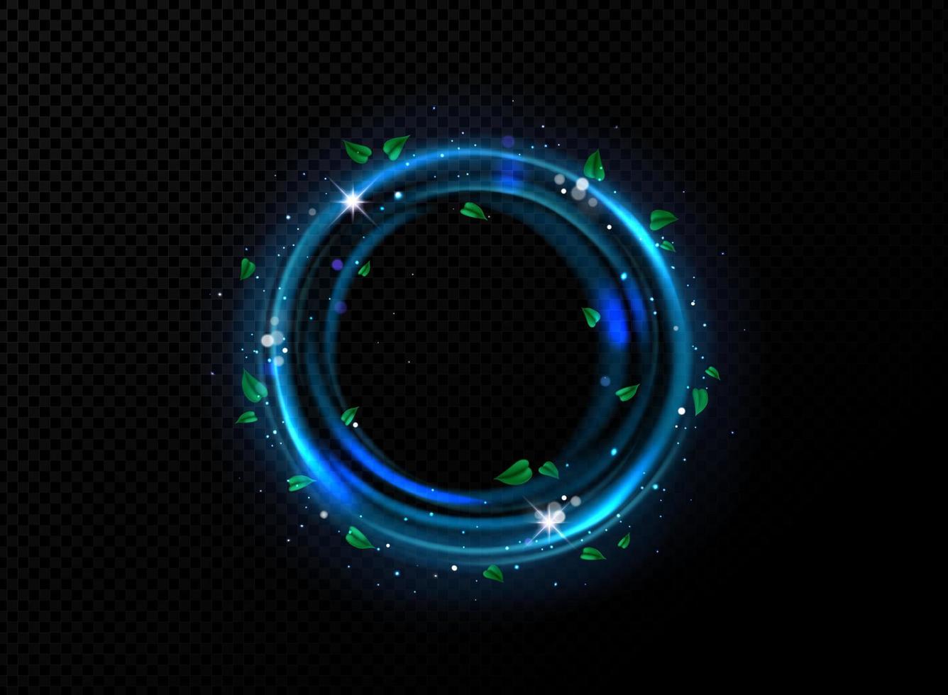 abstrakt cirkel ram med grön löv vektor