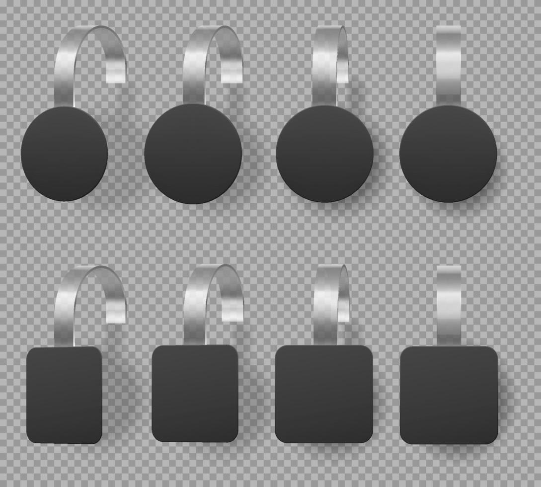 schwarze quadratische und runde Wobbler, Preisschilder vektor