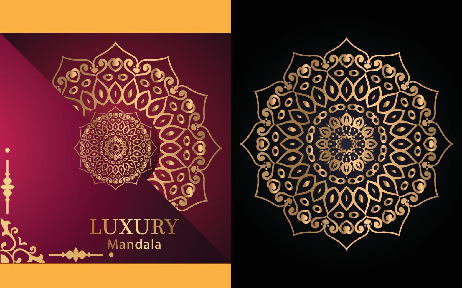 Luxuriöser dekorativer Mandala-Design-Hintergrund in Goldfarbe für sich selbst vektor