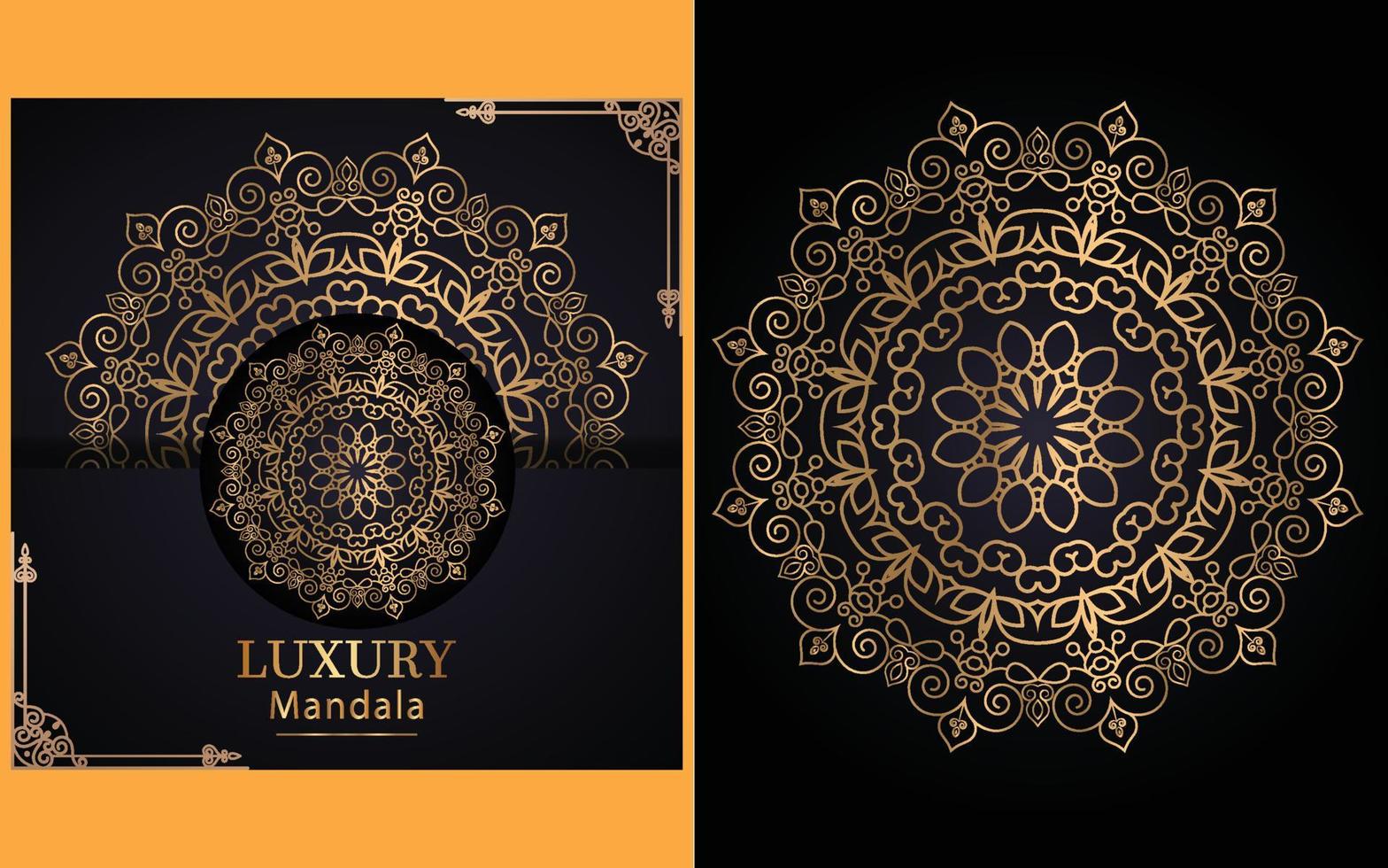 lyx dekorativ mandala design bakgrund i guld Färg för själv vektor