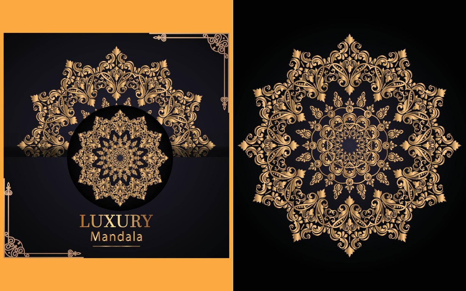 Luxuriöser dekorativer Mandala-Design-Hintergrund in Goldfarbe für sich selbst vektor