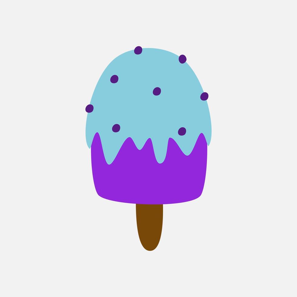 Blaubeer-Eis am Stiel-Clipart-Vektorillustration für Designdekorationen. sommer essen und getränke thema illustration. vektor