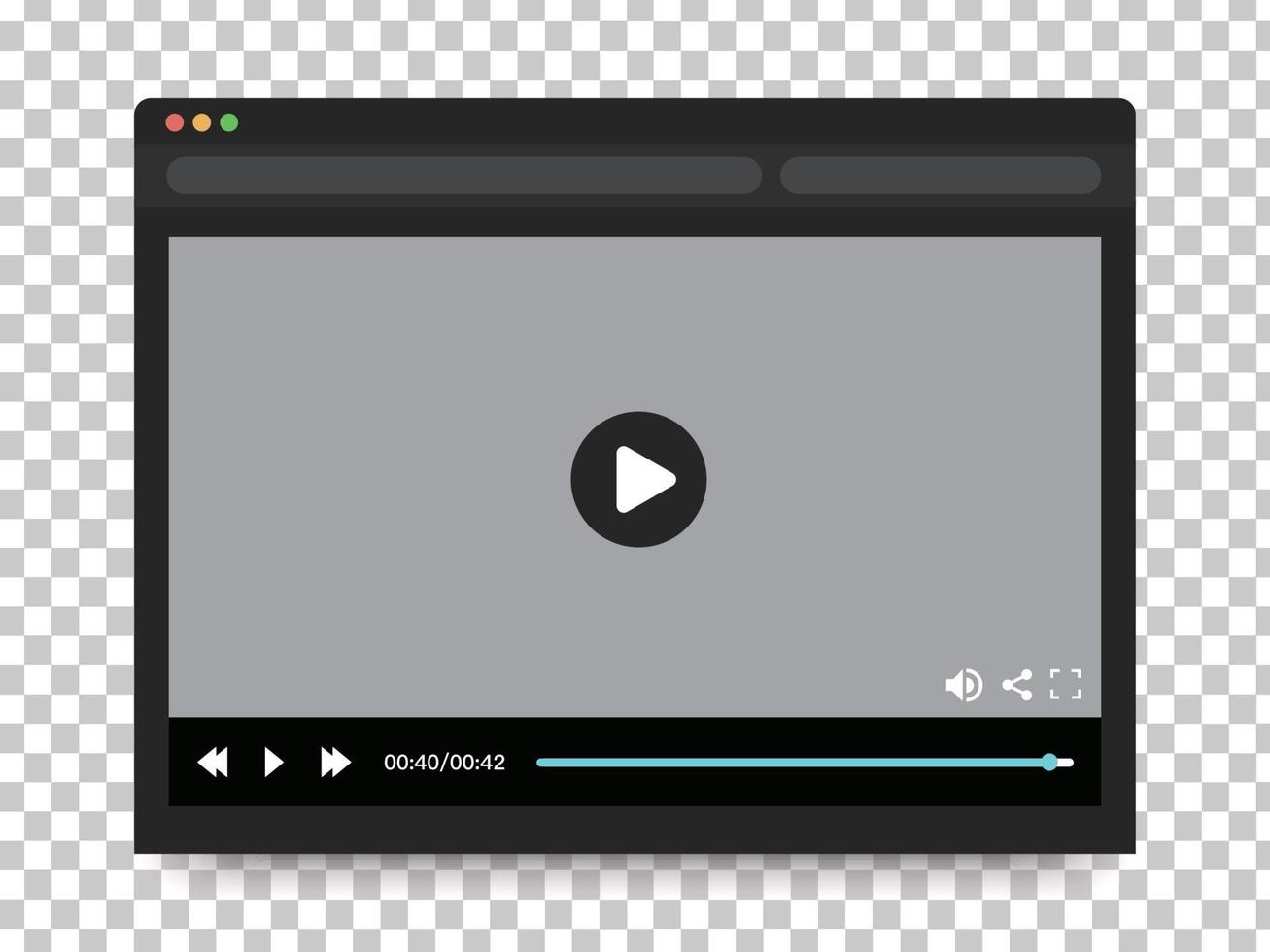 Videoplayer-Design für Website und mobile Apps, Vektorgrafik vektor