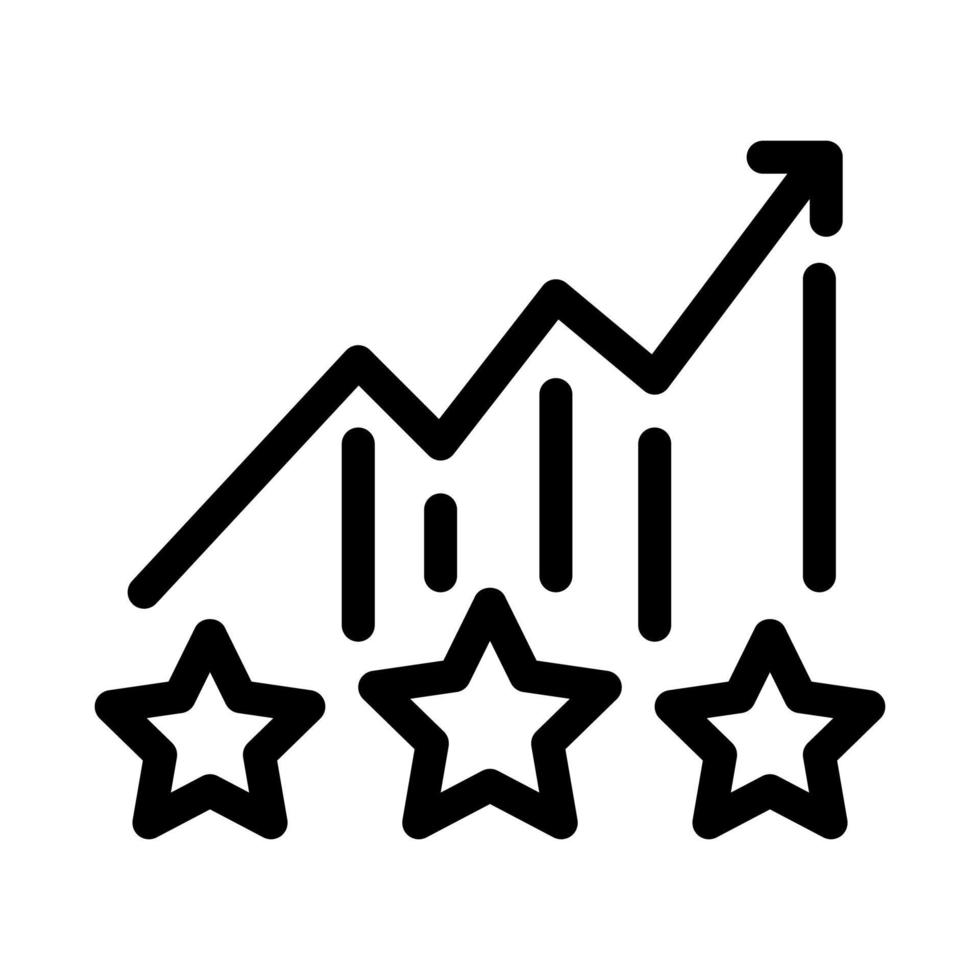 bonus stjärna statistik ikon vektor översikt illustration