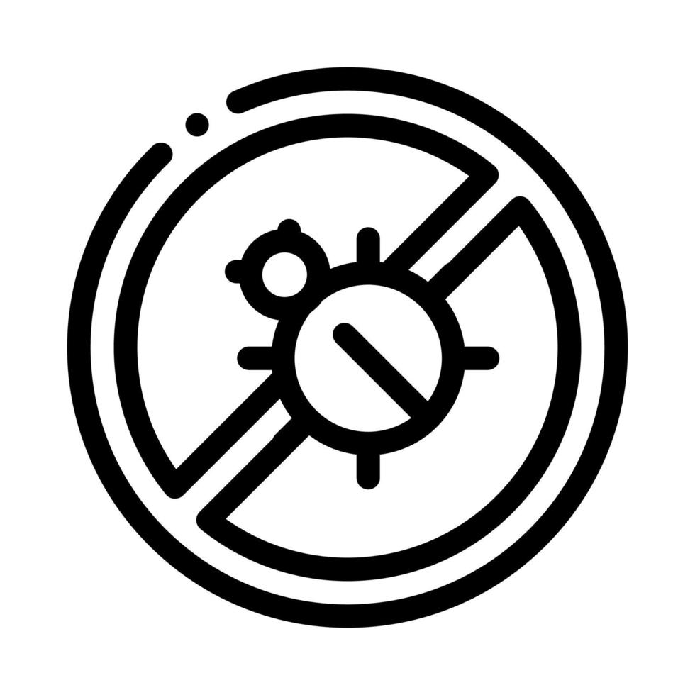 Anti-Bett-Matratze-Fehler-Symbol-Umriss-Illustration vektor