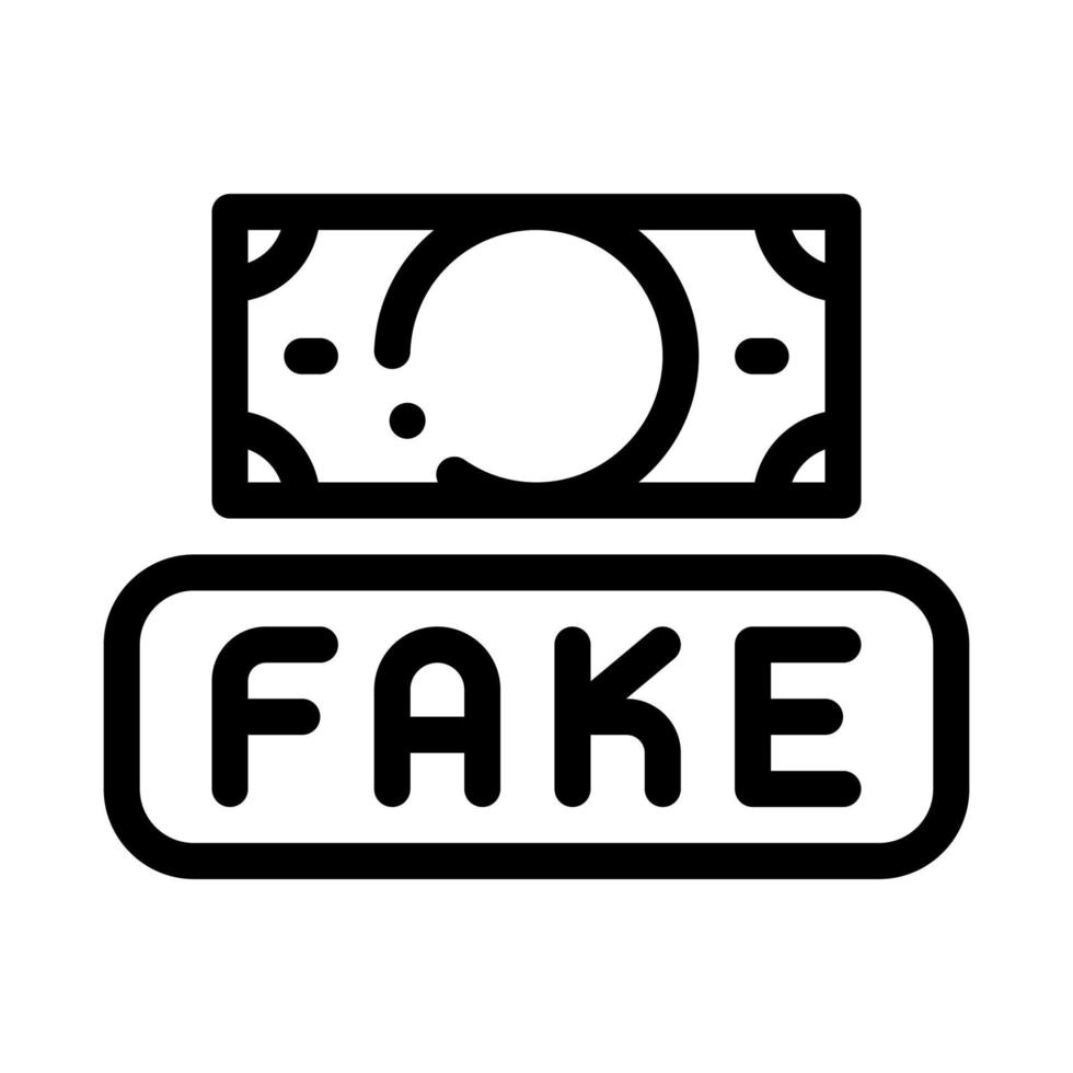 falsk pengar valuta ikon vektor översikt illustration