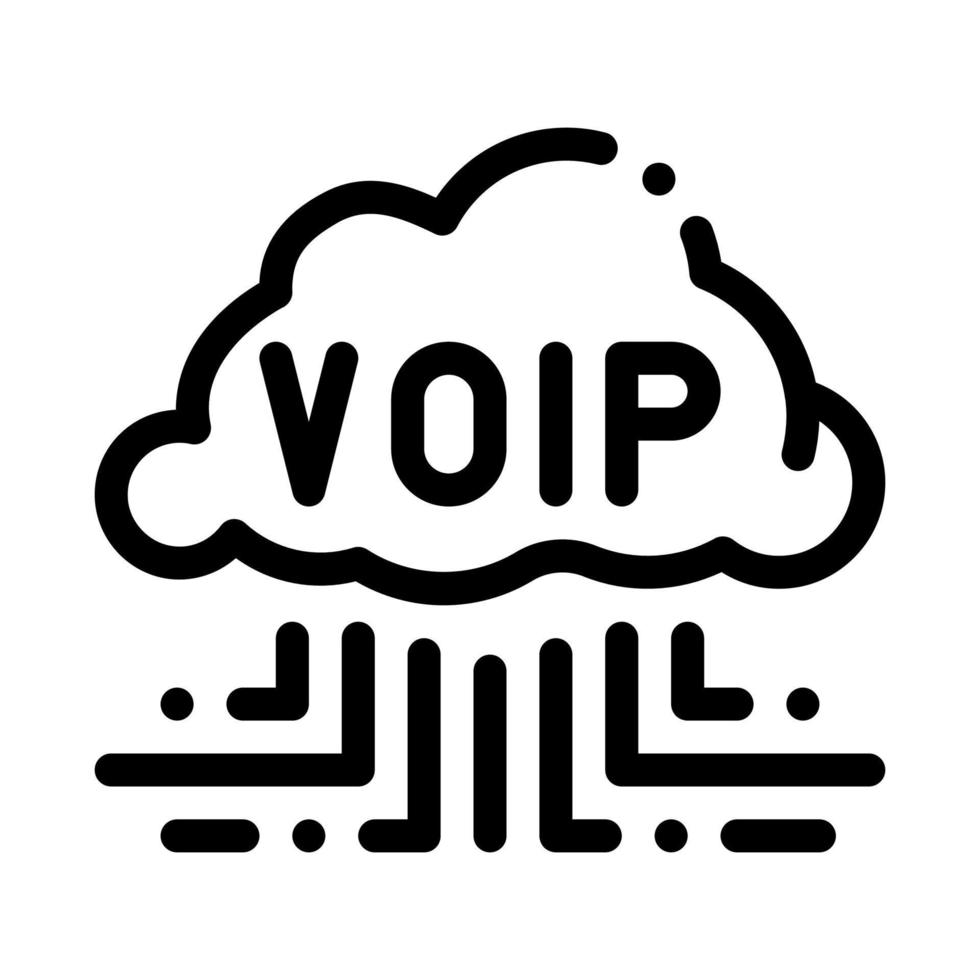 voip-technologie symbol vektor umriss illustration