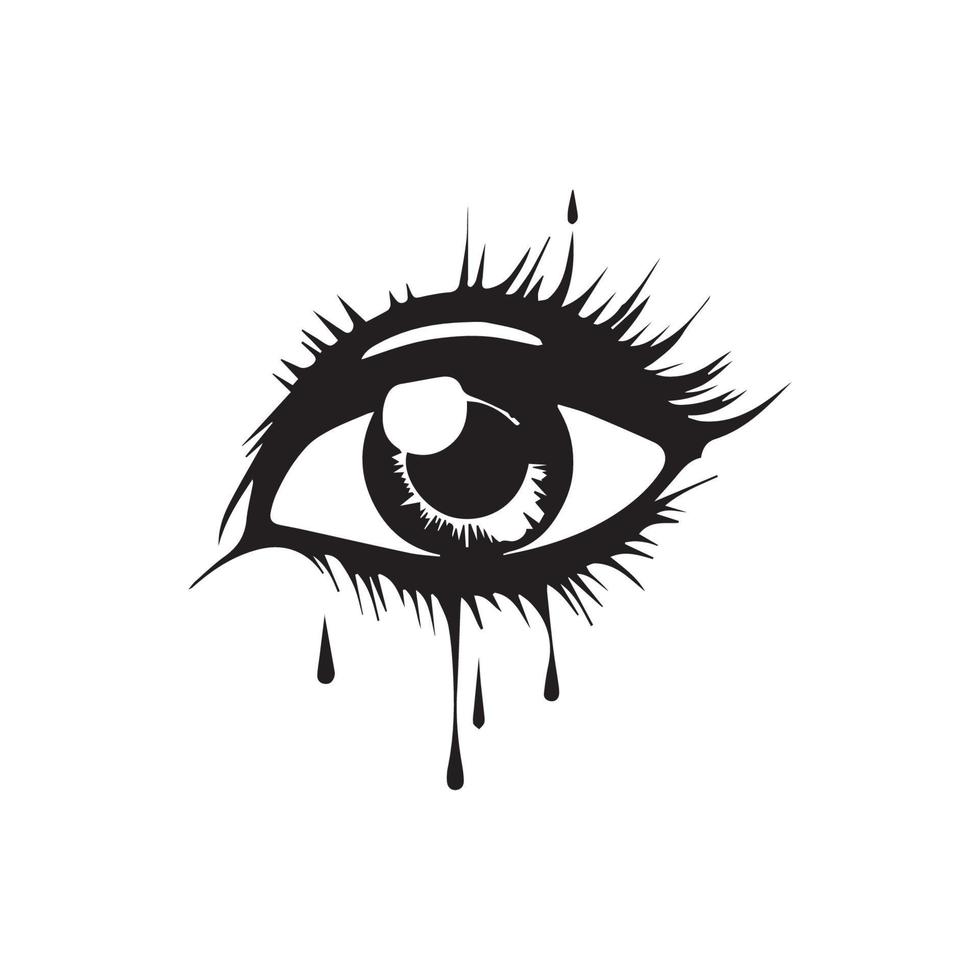 Auge-Vektor-Symbol. schwarz-weiß isoliertes Auge. Grafikdesign. Uhrenemblem. Mode-Logo. vektor