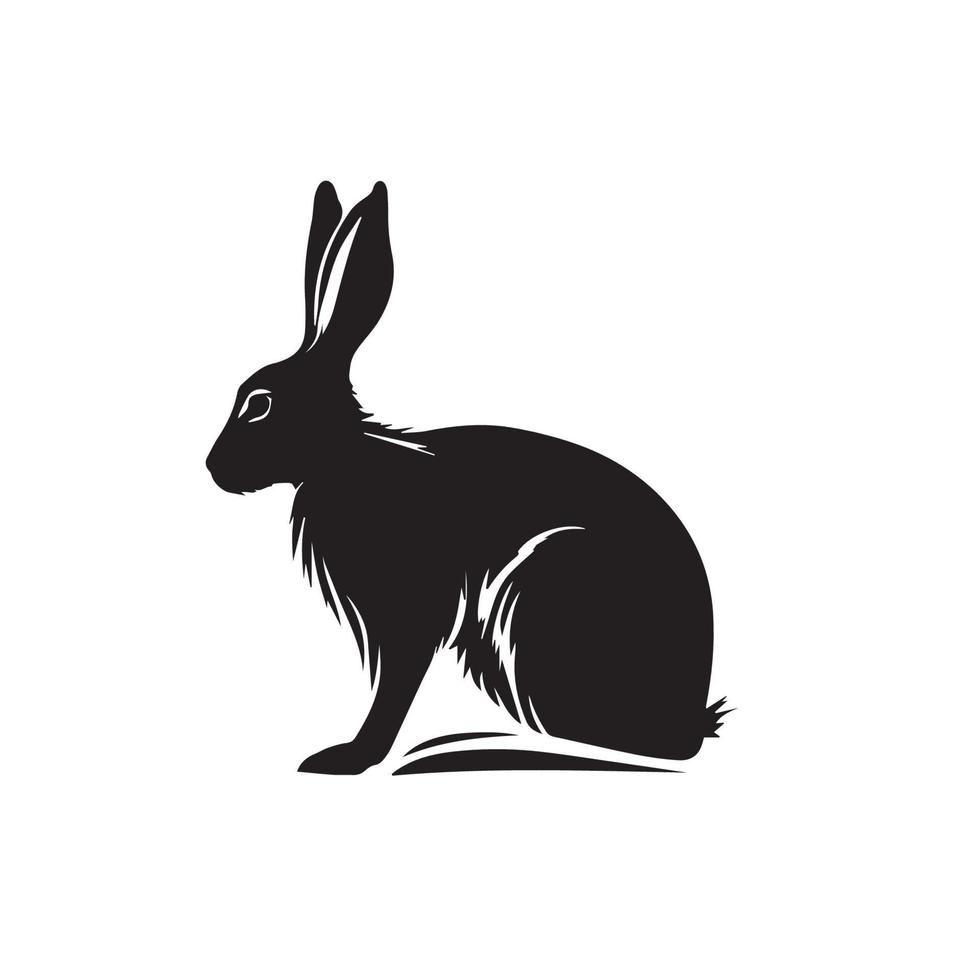 minimale kaninchenvektorillustration. Hasensymbol des wilden Hasentiers. einfaches modernes Logo. vektor