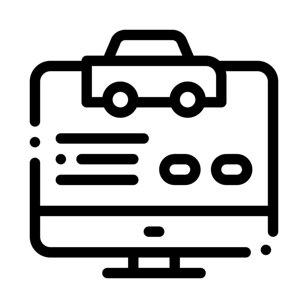 Computersite zum Aufrufen von Online-Taxi-Symbol-Vektorillustration vektor