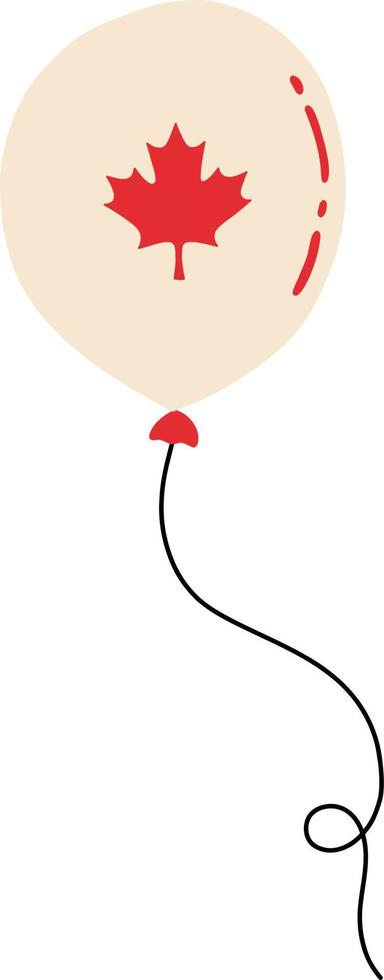 Das Symbol Kanadas ist ein Ahornblatt auf einem Heißluftballon. vektor