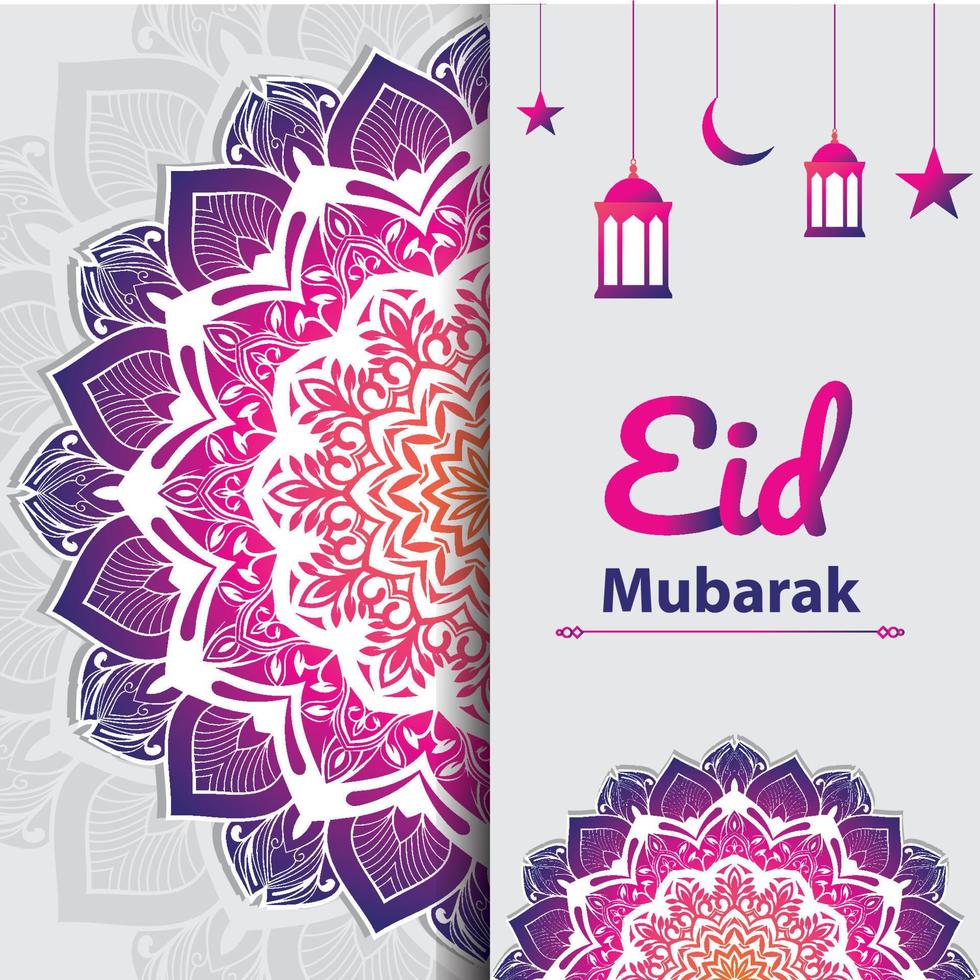 eid mubarak islamic ljus baner design.eps vektor