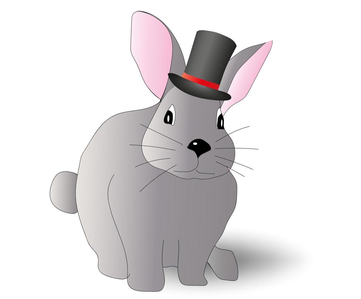 tecknad serie påsk kanin bär en topp hatt vektor