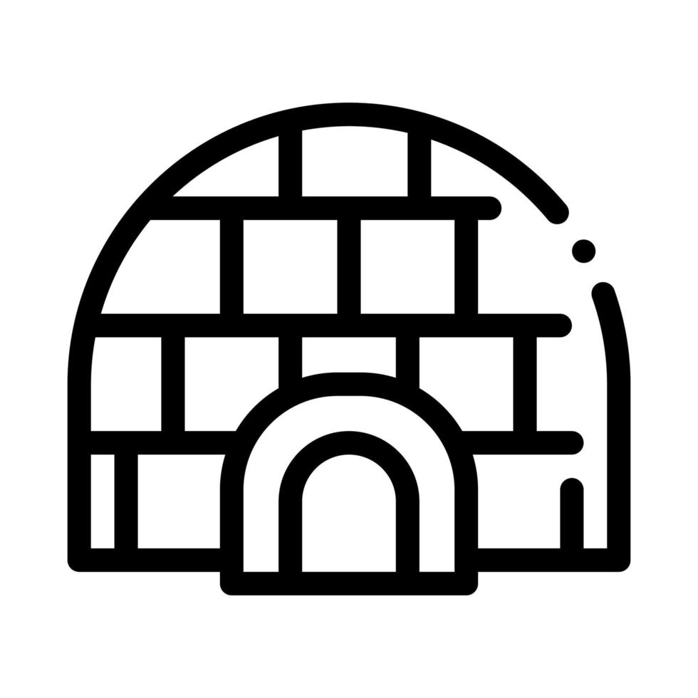 Iglu Eishaus Symbol Vektor Umriss Symbol Illustration