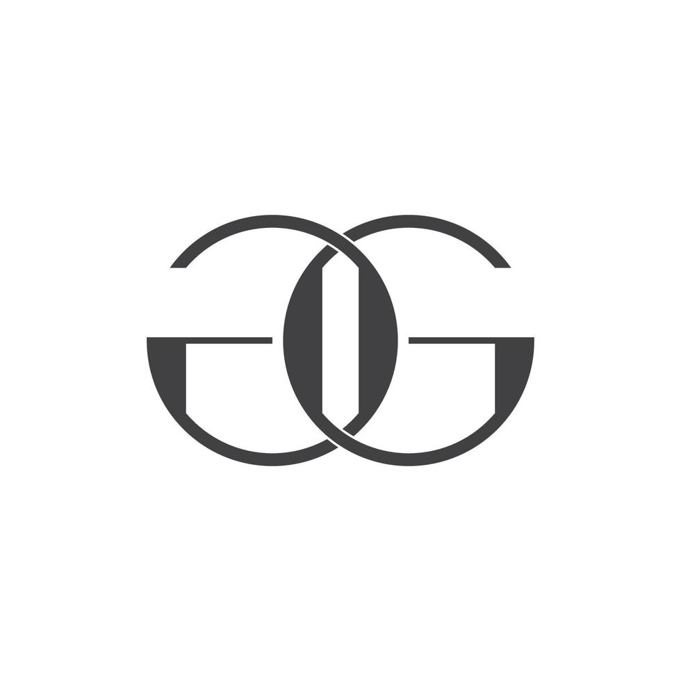 brev gg cirkel länkad geometrisk överlappning design symbol logotyp vektor