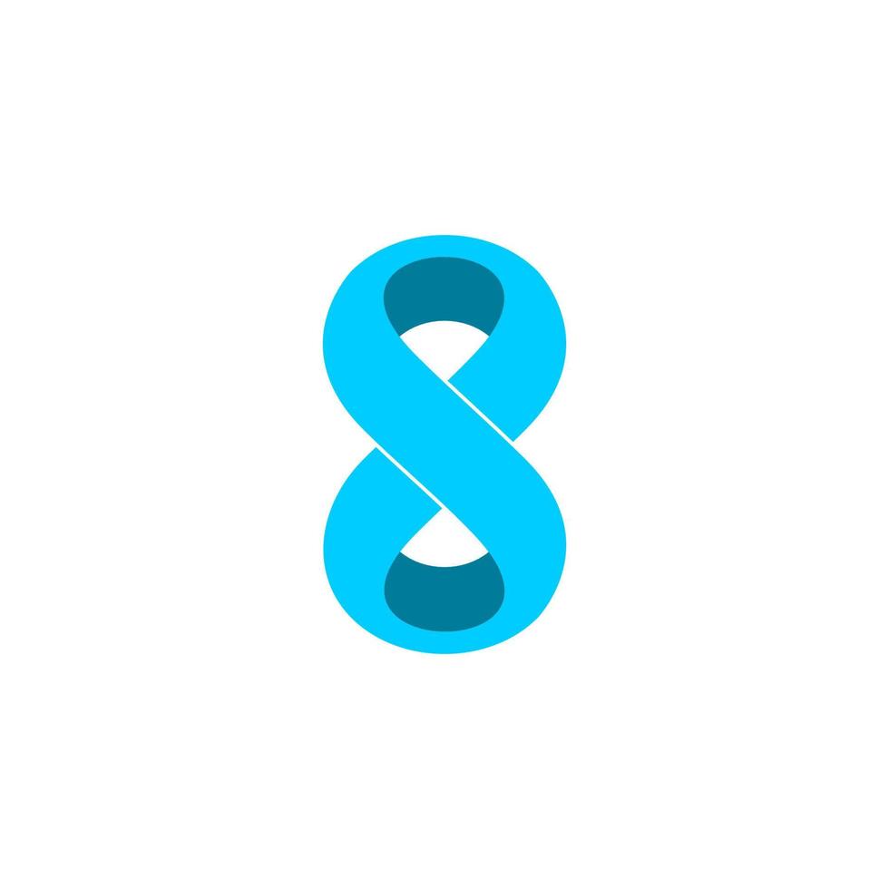 nummer 8 oändlighetskurvor 3d design symbol logotyp vektor