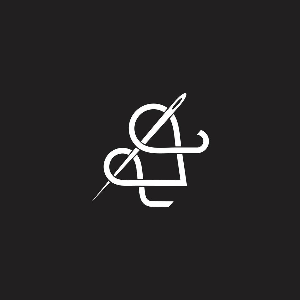 Thread Nadel Mode Symbol Motion Design verknüpfter Vektor