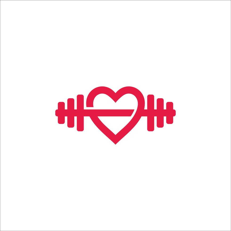 liebe fitness gesunder sport symbol logo vektor