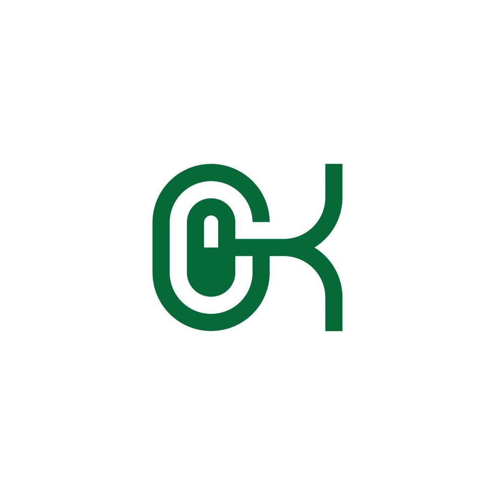 abstrakt brev gk kapsel medicin symbol logotyp vektor