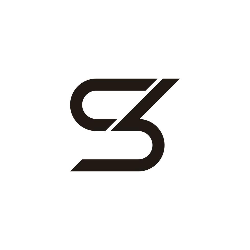 abstrakt brev sb skiva enkel platt geometrisk logotyp vektor
